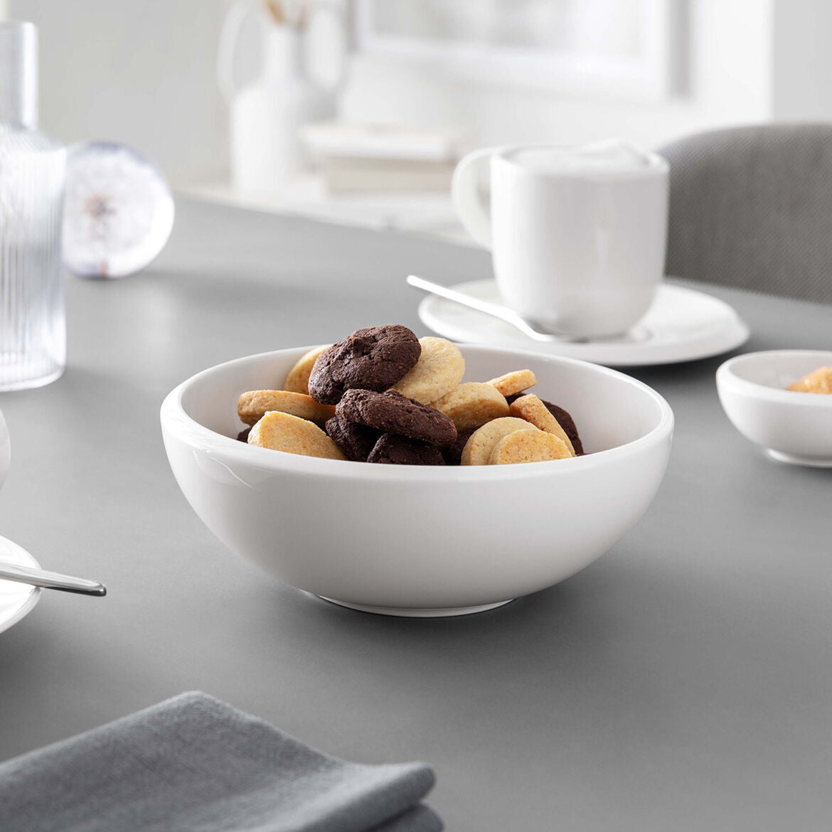 New Moon - White Small Round Vegetable Bowl (Set of 2)