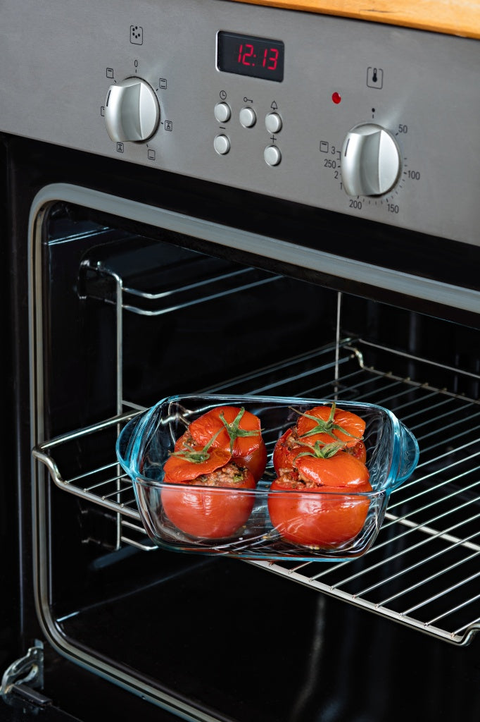 Square glass dish with steam valve lid - Cook  Heat