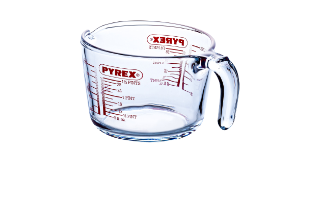 Glass measuring jug