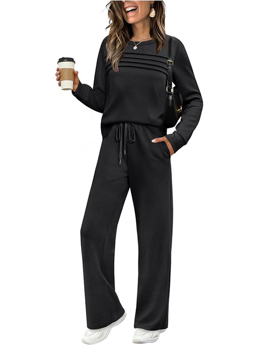 RÄUMUNGSVERKAUF🔥 Damen 2-teilige Sweatshirt Freizeit- und Reise-Outfits