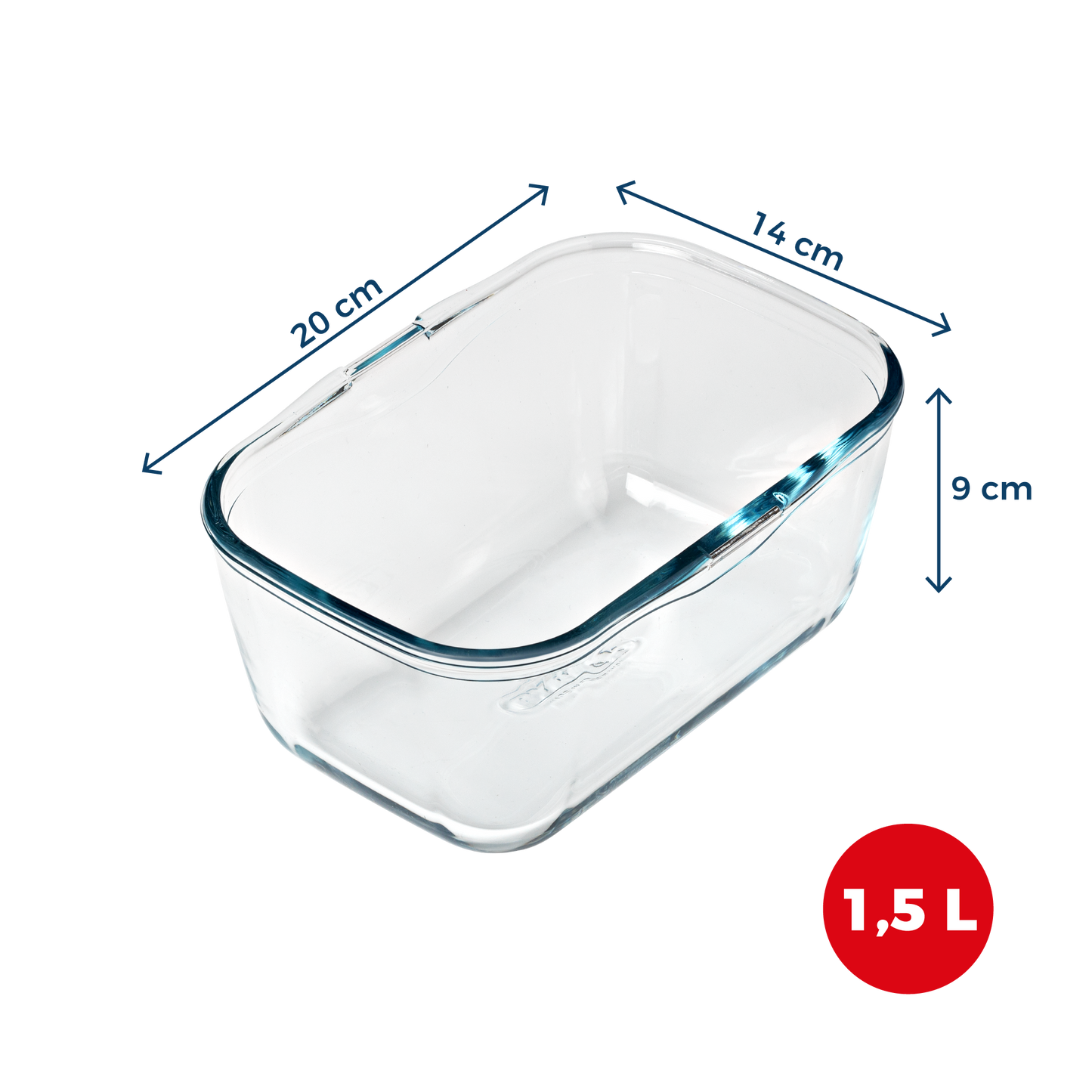 Glass airfryer dish with removable handle