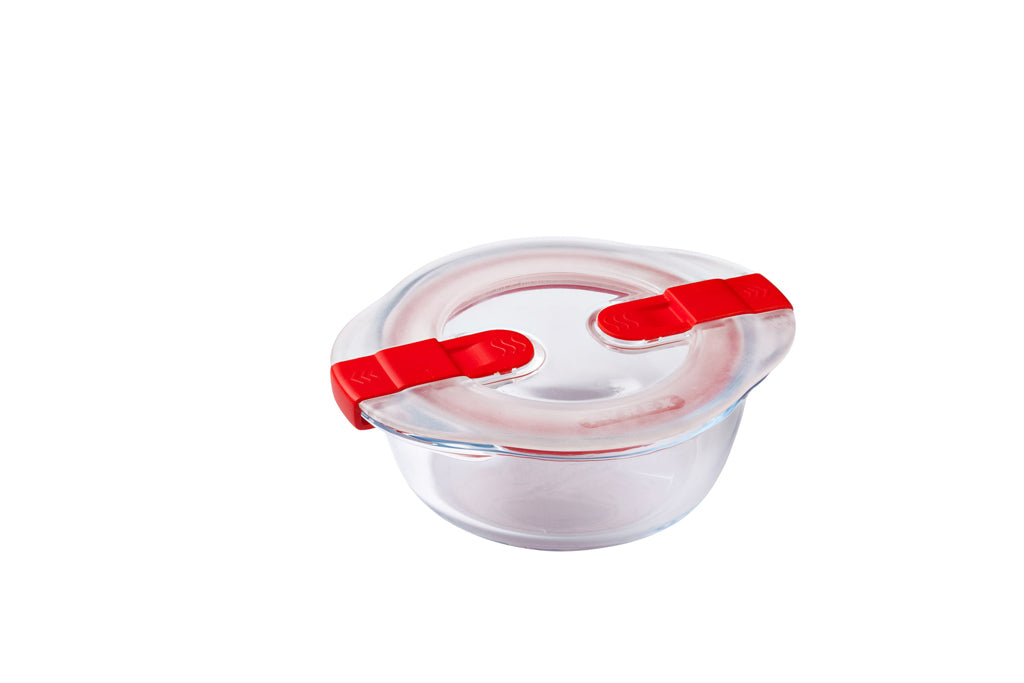 Cook Heat - Set of 5 glass storage tins with steam valve lid