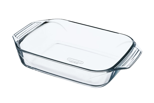 Rectangular glass baking dish easy to handle