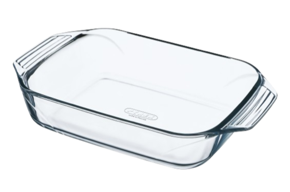 Rectangular glass baking dish easy to handle