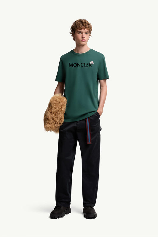 Flocked Logo Cotton T-Shirt