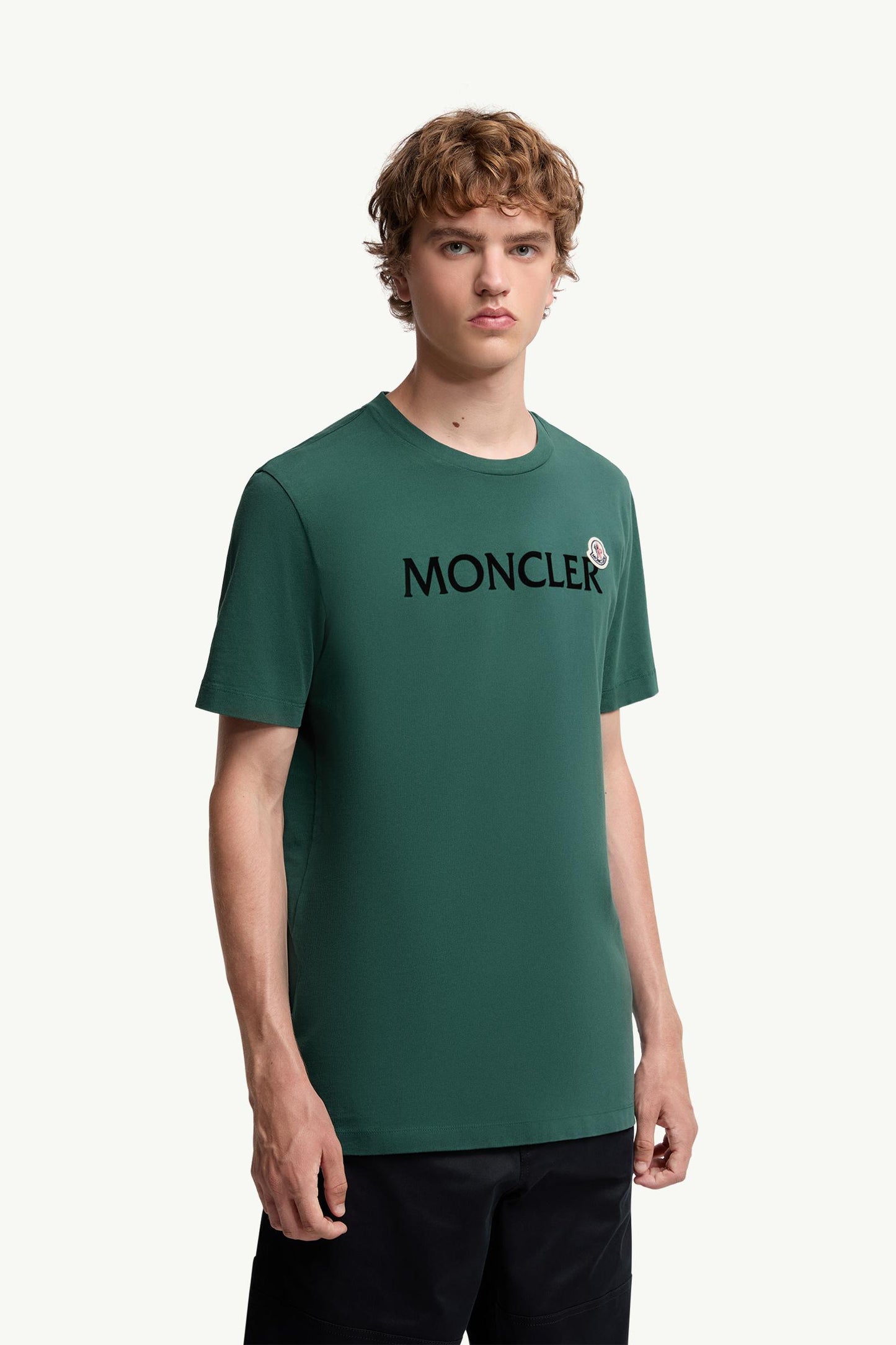 Flocked Logo Cotton T-Shirt