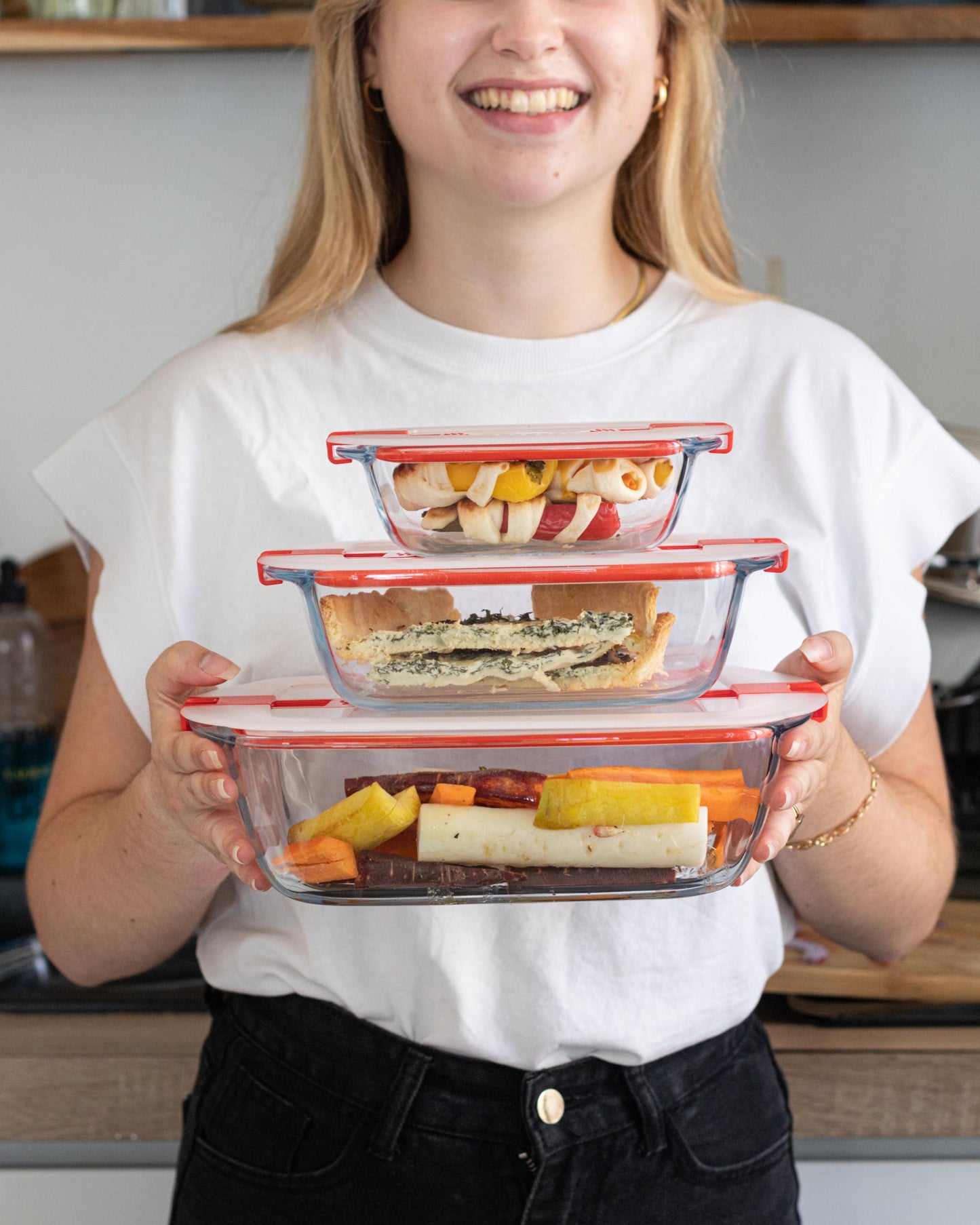 Rectangular glass dish with steam valve lid - Cook  Heat