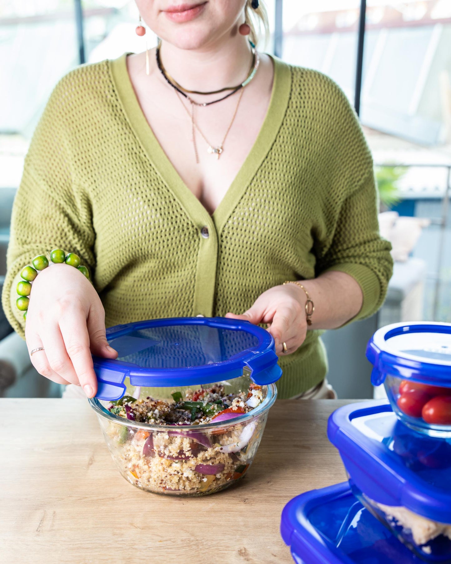 Cook Go - Round glass storage tin with watertight lid