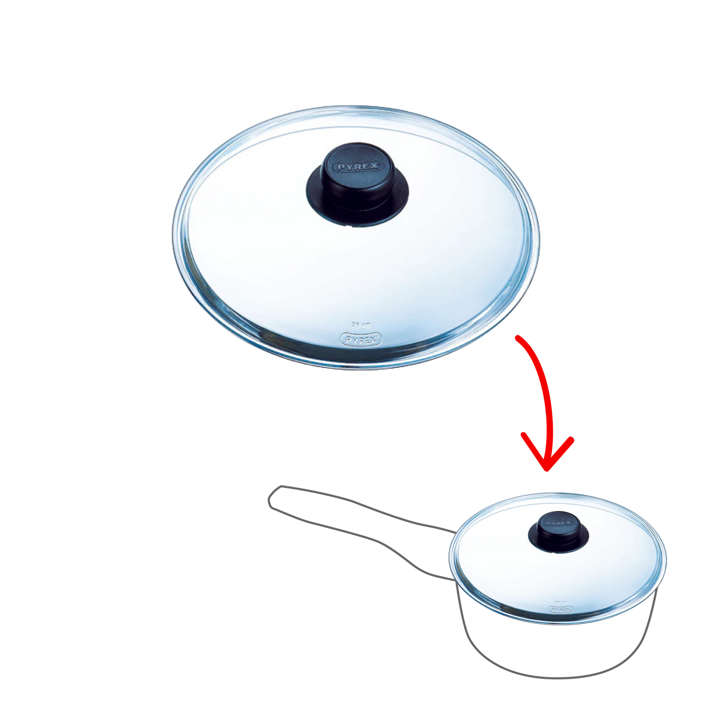 Non-microwaveable glass lid - Classic